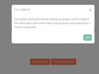 Bootstrap 4 Custom Alert & Confirm Popup with jQuery