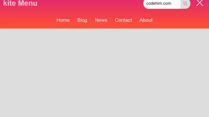 jQuery Hamburger Navigation Menu with Search box