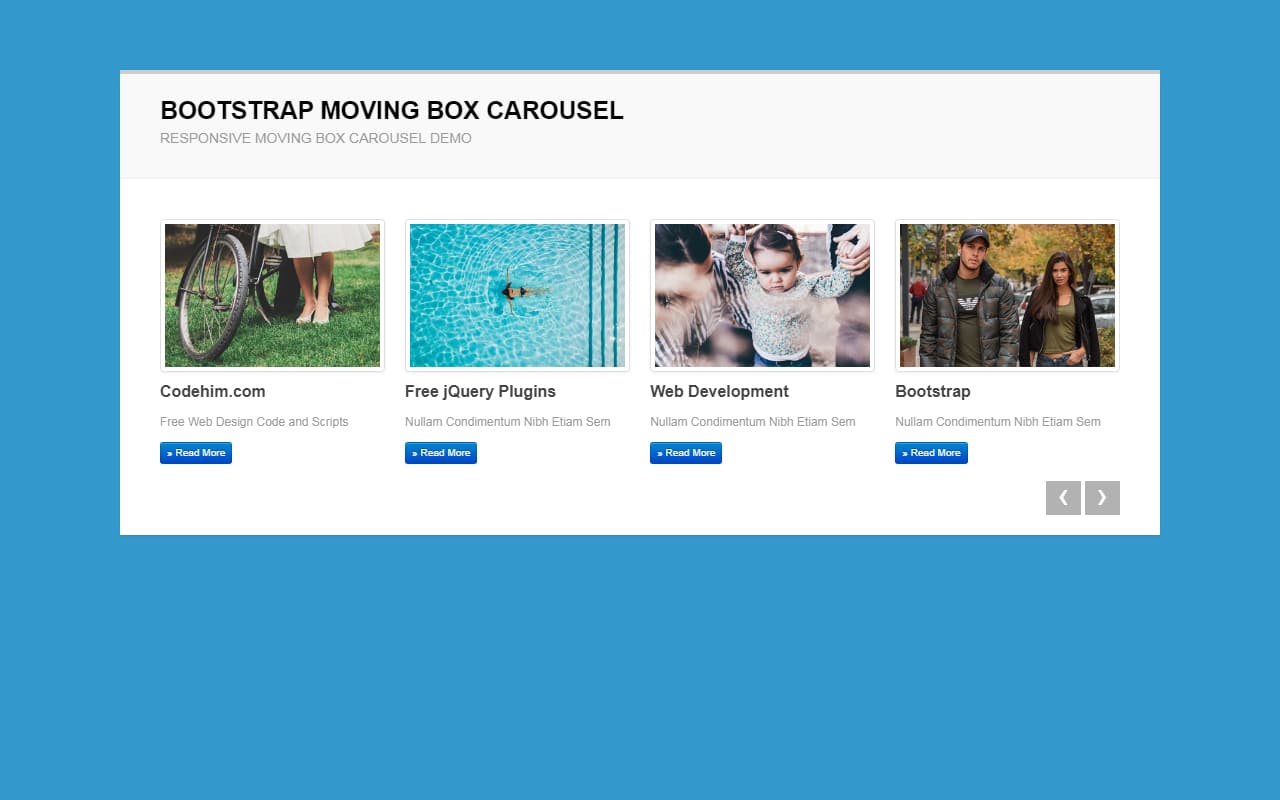Bootstrap Show Posts Grid in Carousel with Moving Box — CodeHim