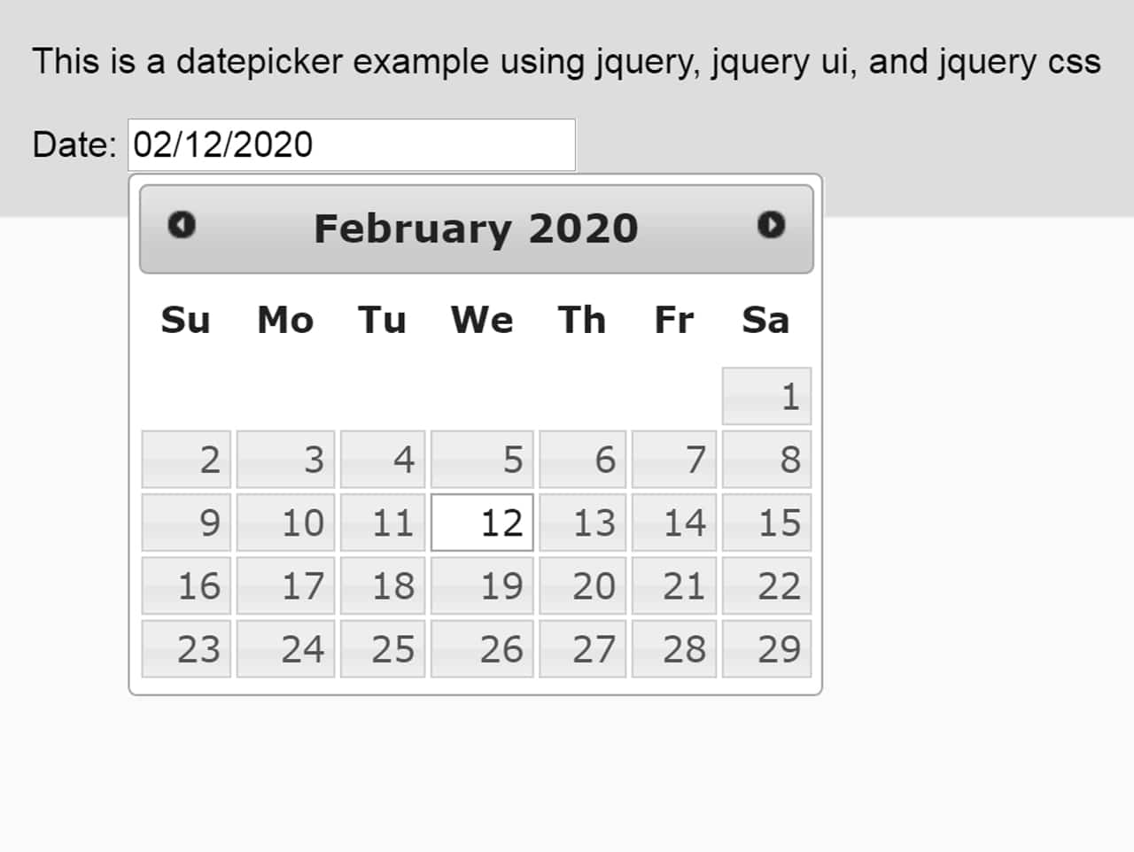 jQuery Datepicker Default Date