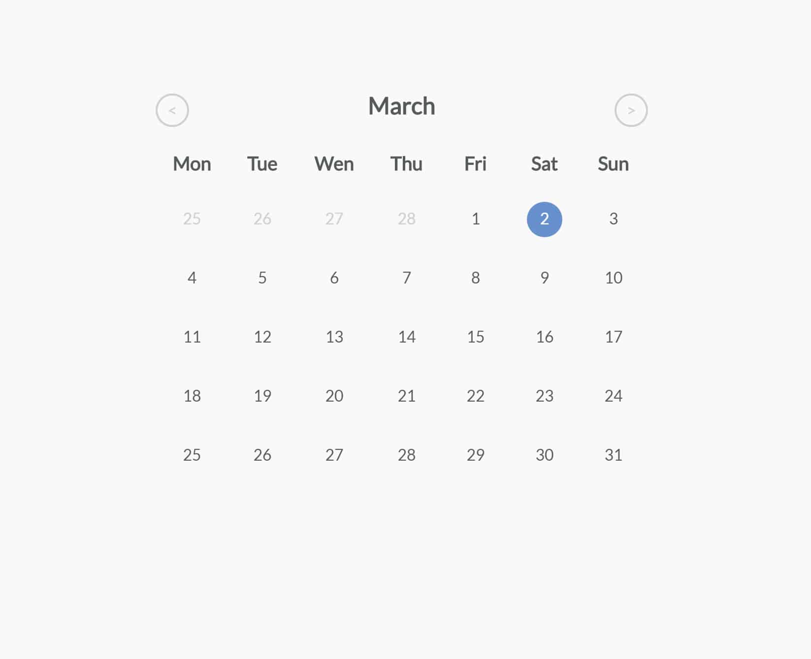 Jquery Css Simple Calendar Widget To Add Events Codehim