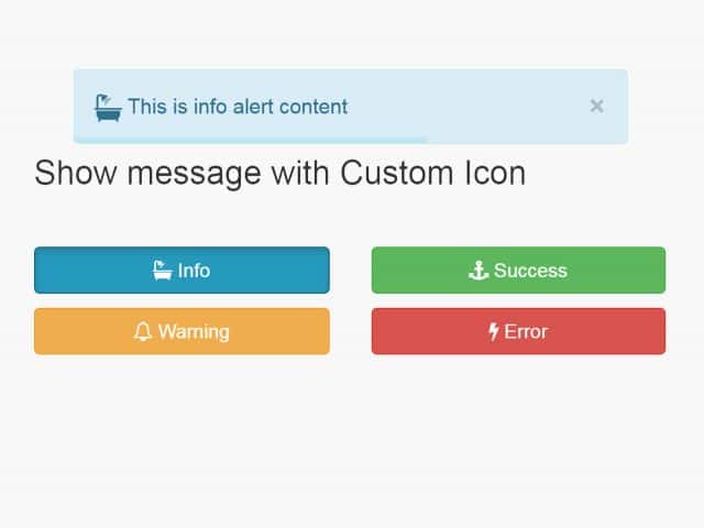 Bootstrap Show Alert (success, info, error) Message with Icon