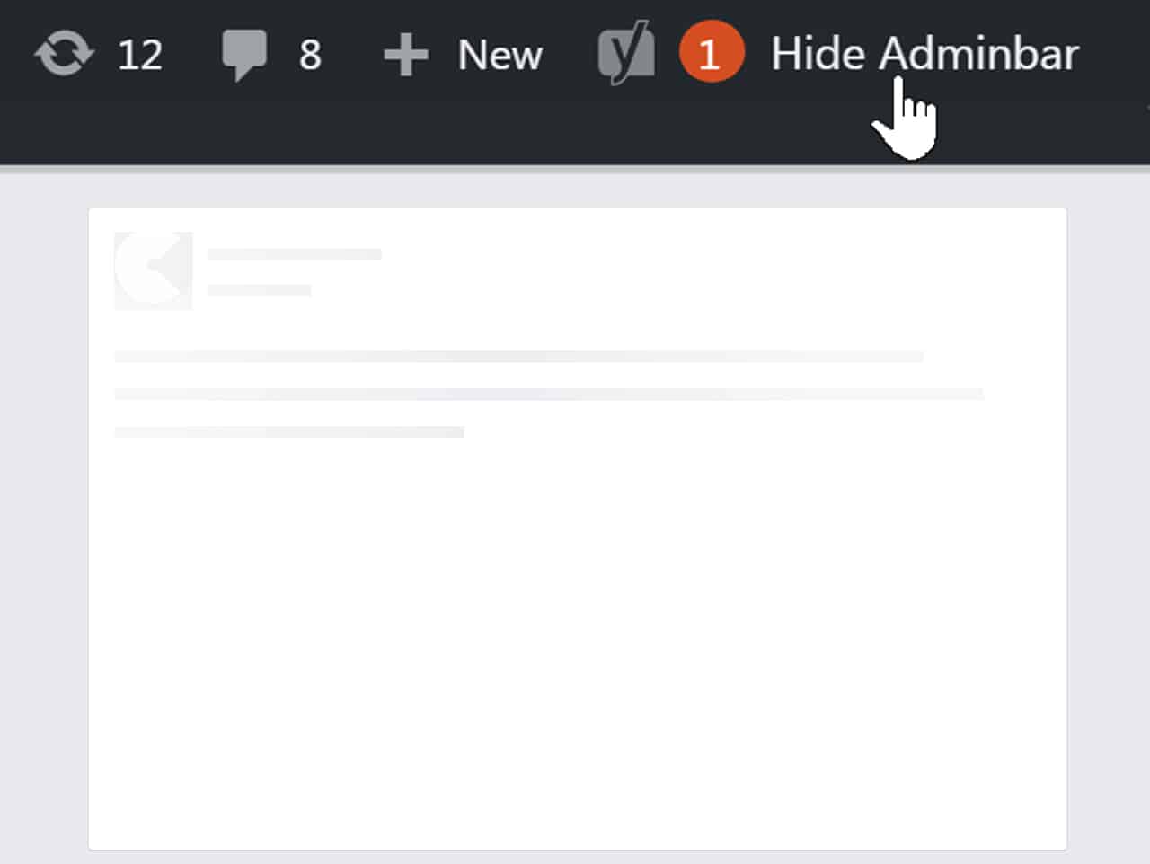 WordPress toggle admin bar with jQuery