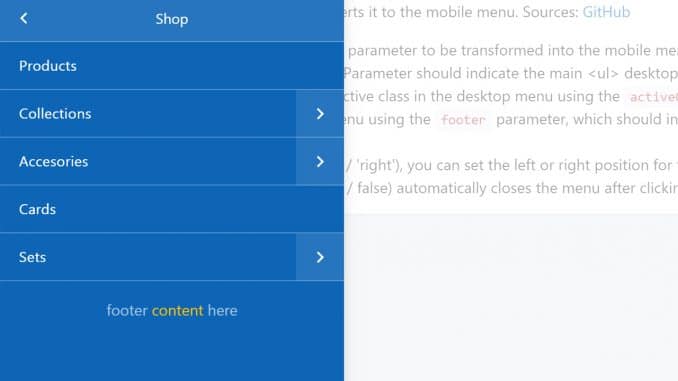 Mobile-Friendly Sliding Mega Menu with CSS and jQuery