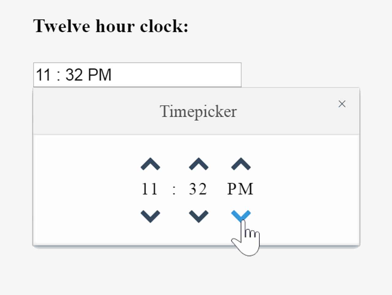 jQuery Timepicker 20 Hour Format with AM PM — CodeHim