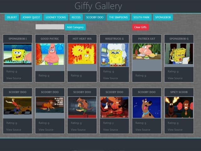 jQuery Plugin to Embed Giphy Images - Bootstrap Giffy Gallery