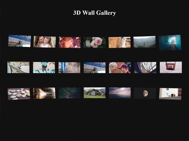 jQuery Photo Wall a 3D Image Gallery Plugin