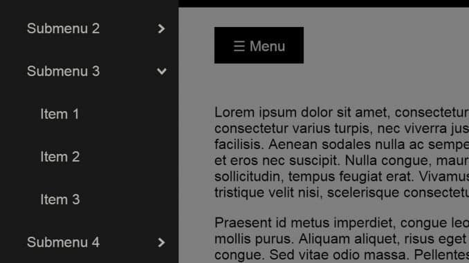 Off Canvas Menu with Submenu - jQuery Pushy