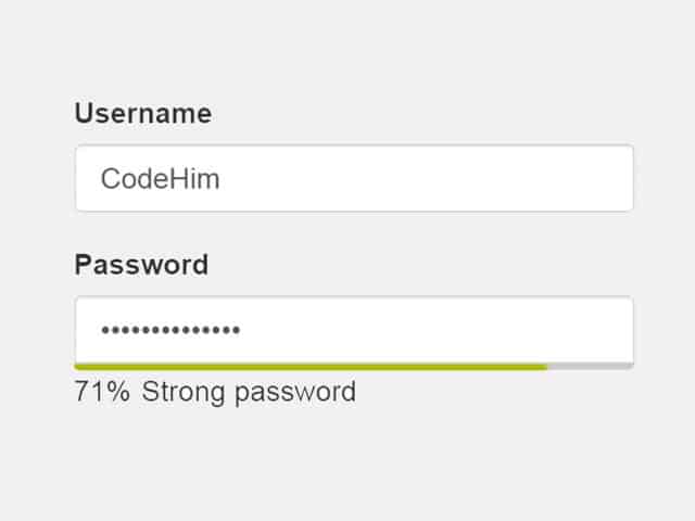 jQuery Password Strength Meter with Bootstrap 4