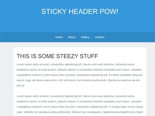 Sticky Navigation Bar on Scroll with jQuery