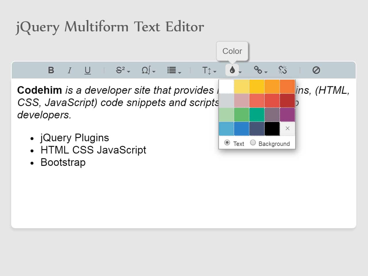 WYSIWYG Rich Text Editor with HTML5 & jQuery — CodeHim