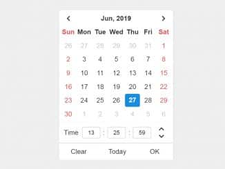 jQuery Date and Time Picker with CSS3
