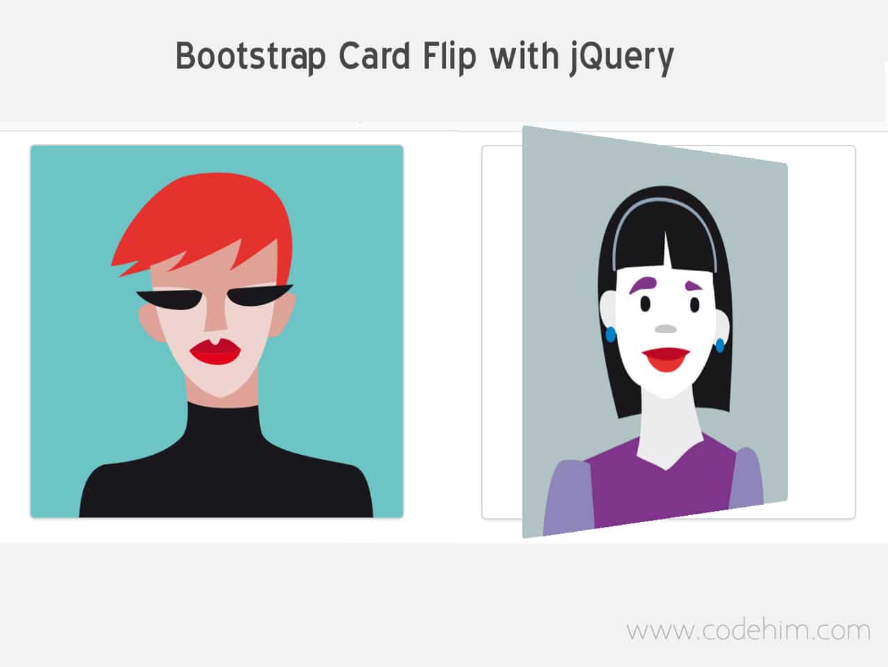 Bootstrap 4 Flip Card on Click with jQuery JustFlipIt — CodeHim