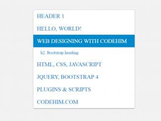 Bootstrap 4 Dynamic Table of Contents with jQuery