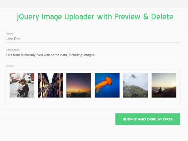 jQuery Multiple Image Upload with Preview and Delete