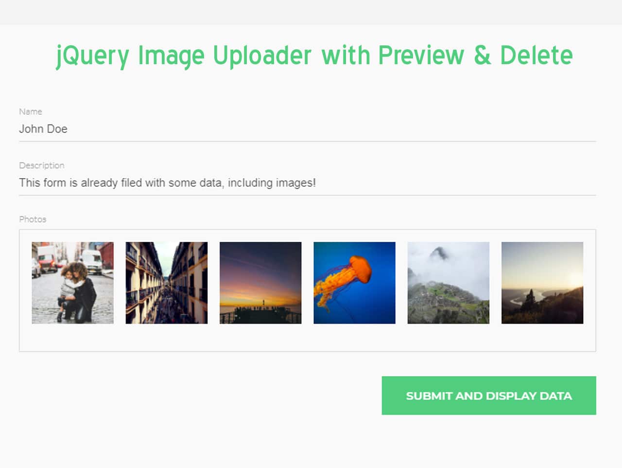 jQuery Multiple Image Upload with Preview and Delete
