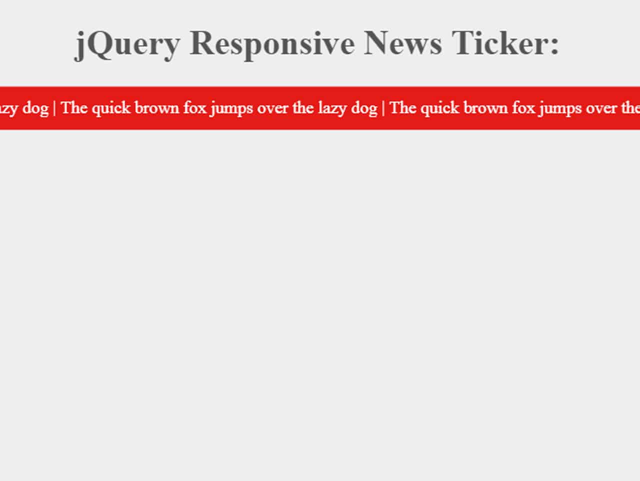 jQuery News Ticker with Responsive Design