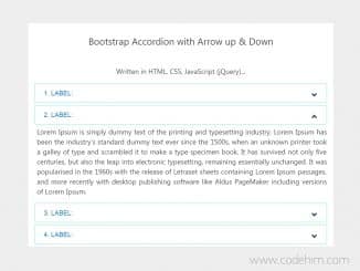 Bootstrap 4 Accordion with Arrow up and Down