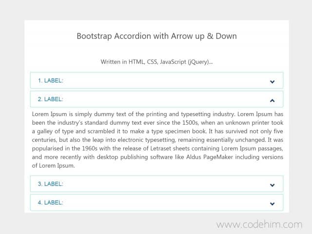 Bootstrap 4 Accordion with Arrow up and Down