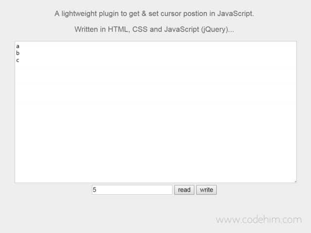 JavaScript Get & Set Cursor Position in Textarea