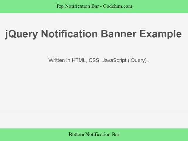 jQuery Header Notification Bar with a Simple Plugin