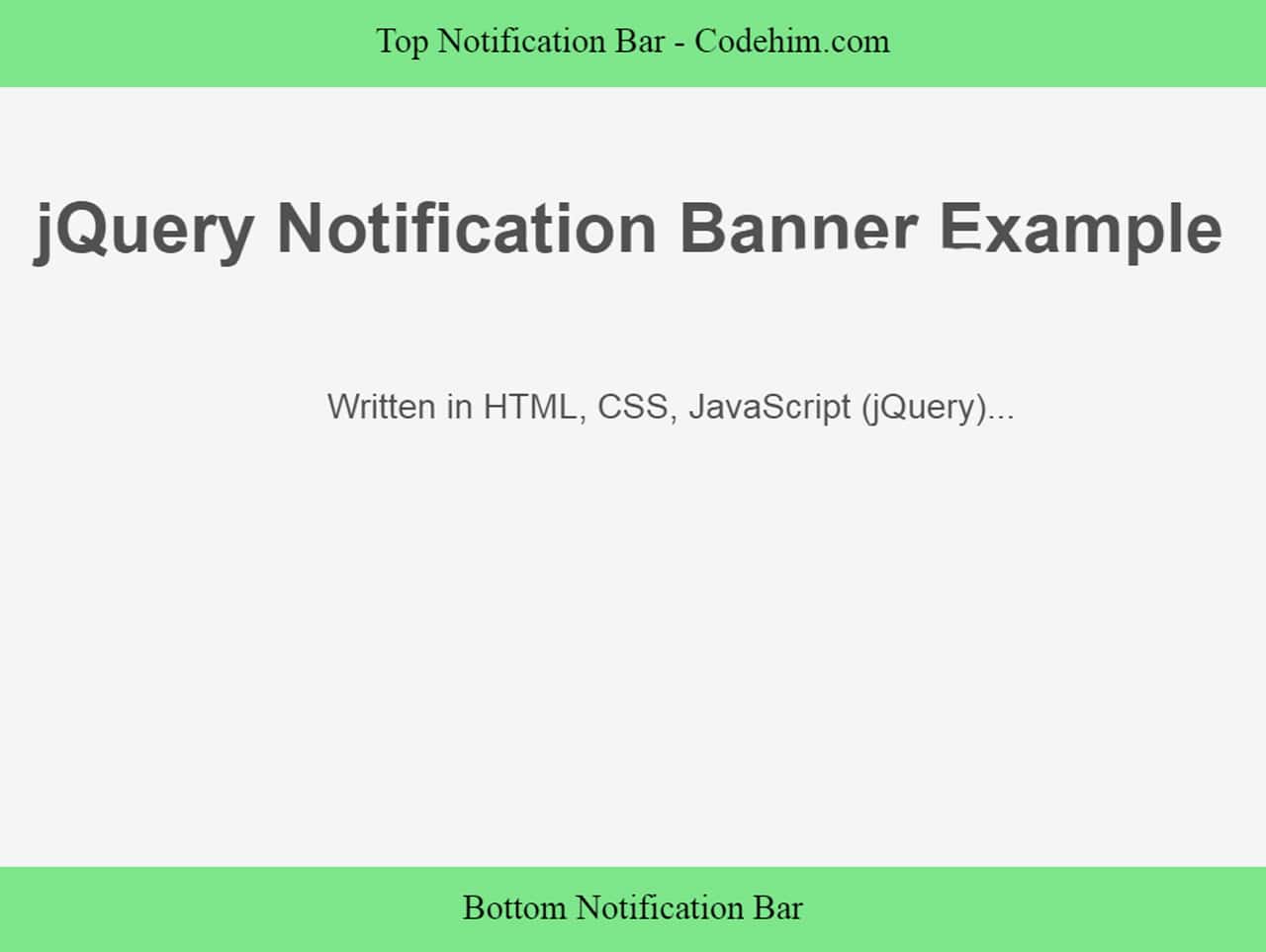 jQuery Header Notification Bar with a Simple Plugin