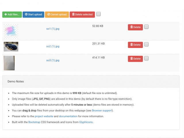 jQuery Multiple File Upload with Progress Bar & Preview