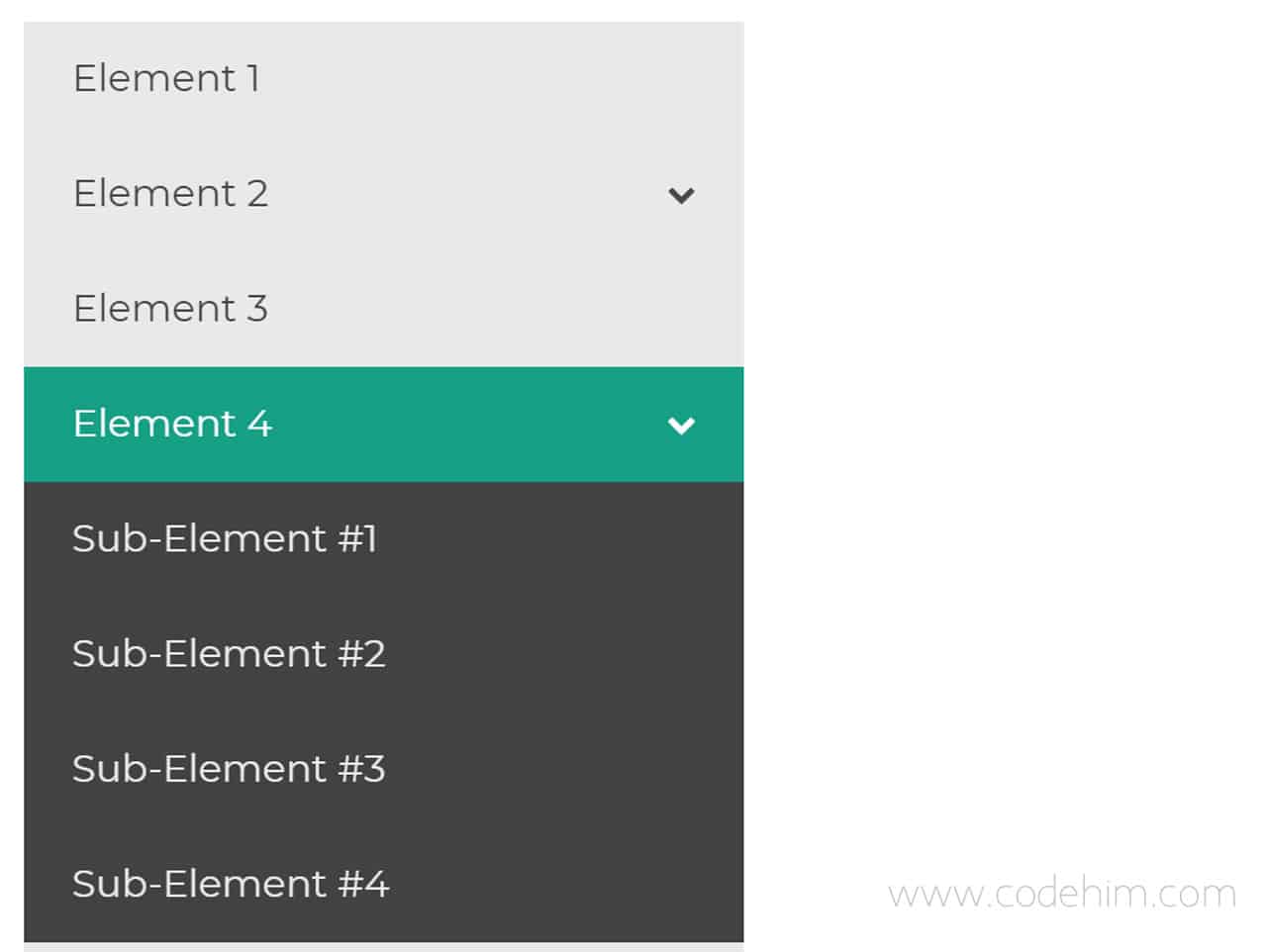 Accordion Sidebar Menu with CSS and jQuery — CodeHim