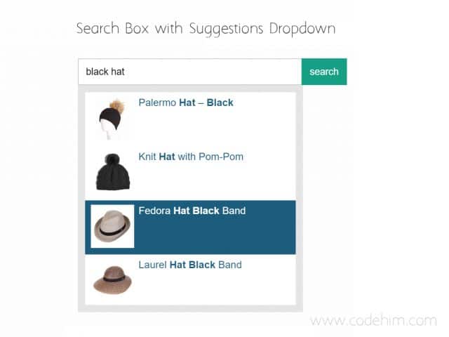 Search Box with Suggestions Dropdown - uniBox.js
