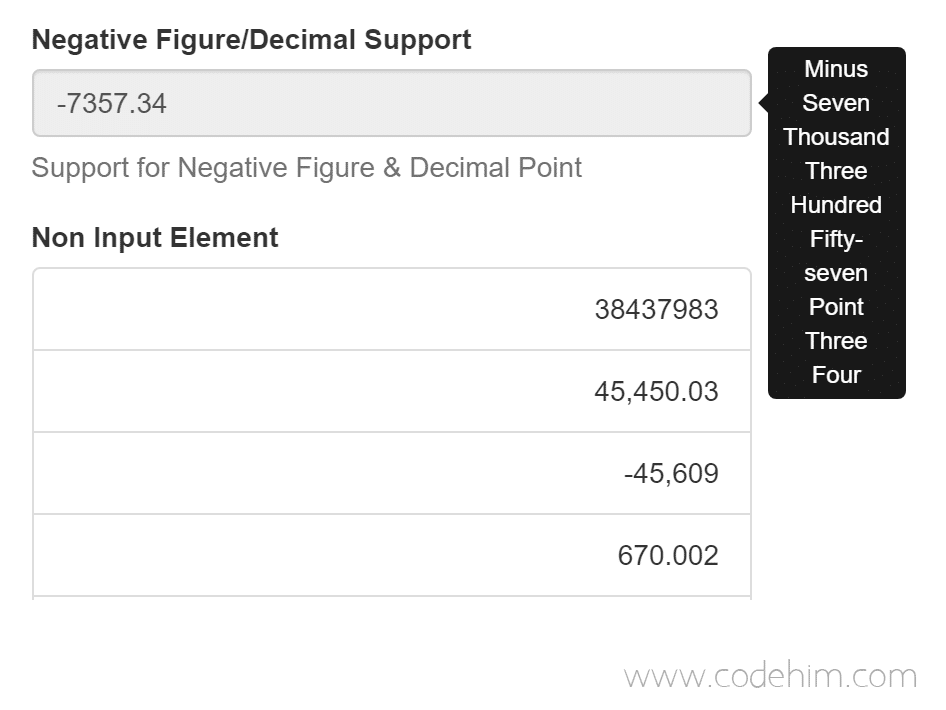 Convert Digits into Words with JavaScript / jQuery