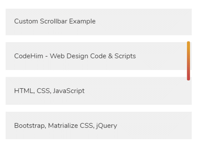 Custom Scrollbar for all Browsers with JavaScript CSS