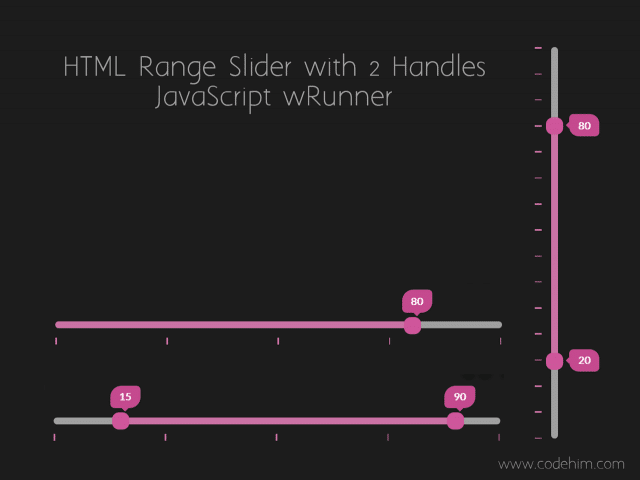 HTML Range Slider with 2 Handles Control in JavaScript