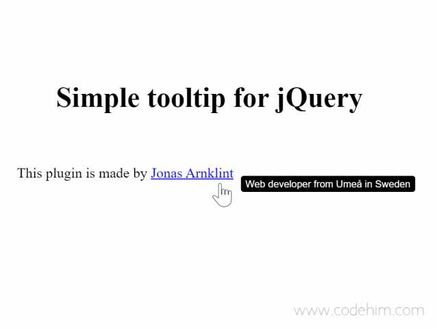 jQuery Simple Tooltip on Hover - simpleTooltip