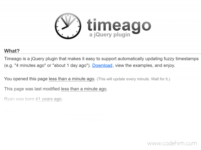 Convert Timestamp to Time ago using jQuery timeago