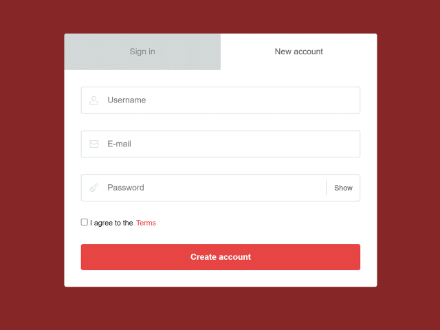 Login and Registration Form in HTML