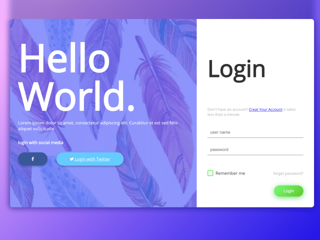 Login Page in HTML with CSS Code