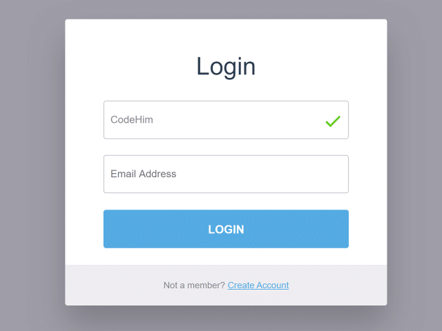 Login Page in HTML5 with Validation