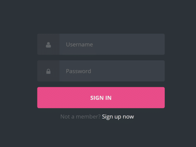 Login Page with Username and Password
