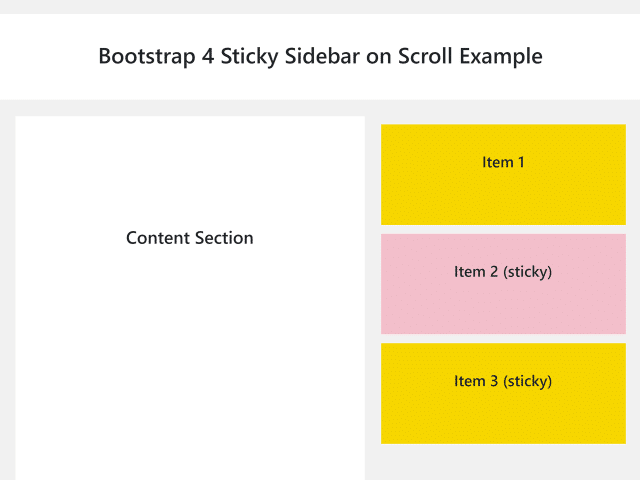 Bootstrap 4 Sticky Sidebar on Scroll Event