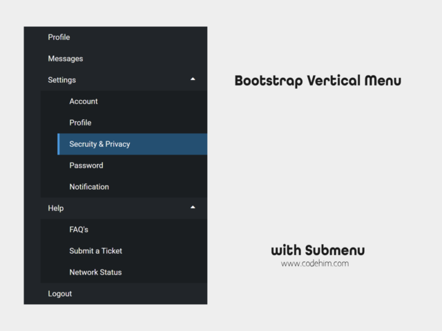 Bootstrap Vertical Menu with Submenu on Click