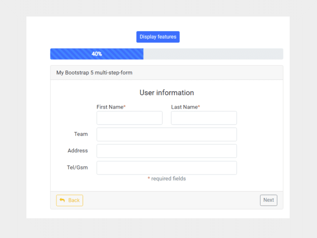 Bootstrap 5 Multi-step Form with Search