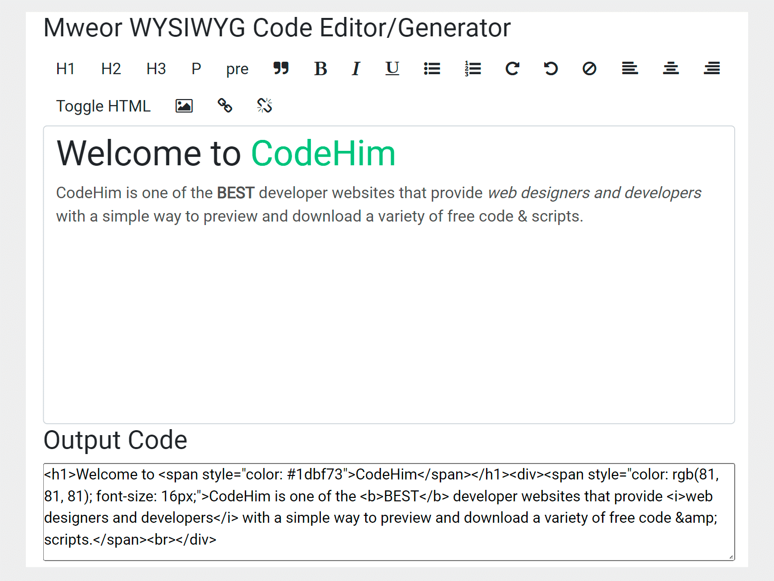 free text editor with color