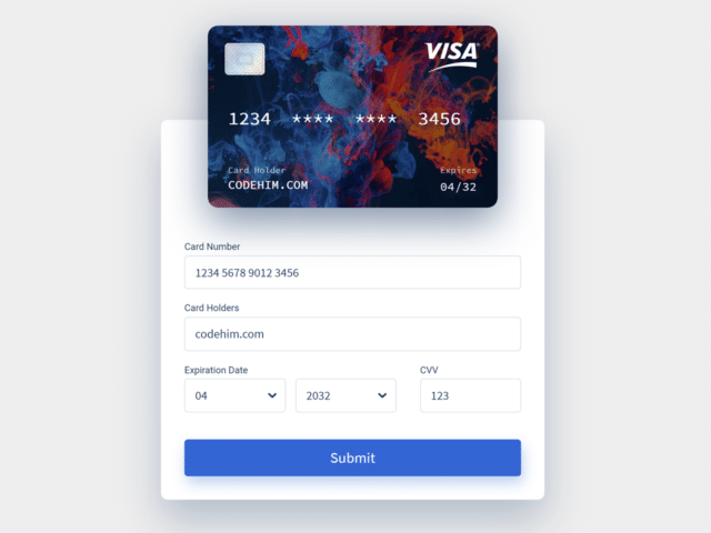 Credit Card Checkout Form UI using Vue.js