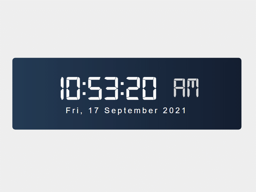 JavaScript Digital Clock with Date — CodeHim