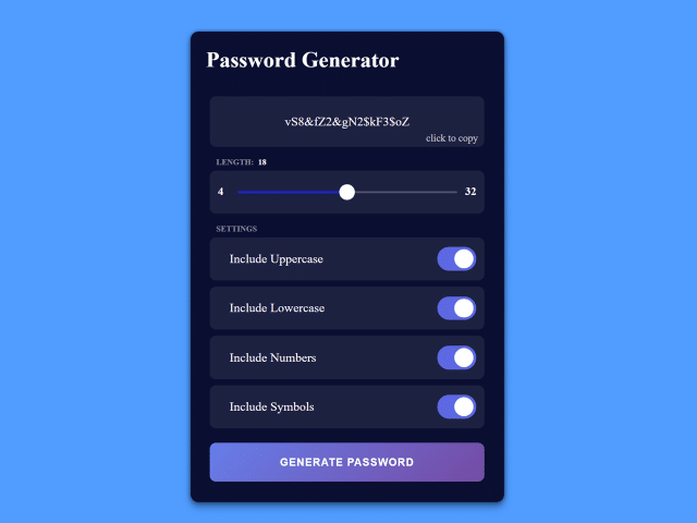 JavaScript Random Password Generator