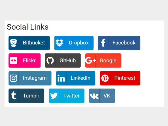 Bootstrap 5 Social Media Buttons with Icons