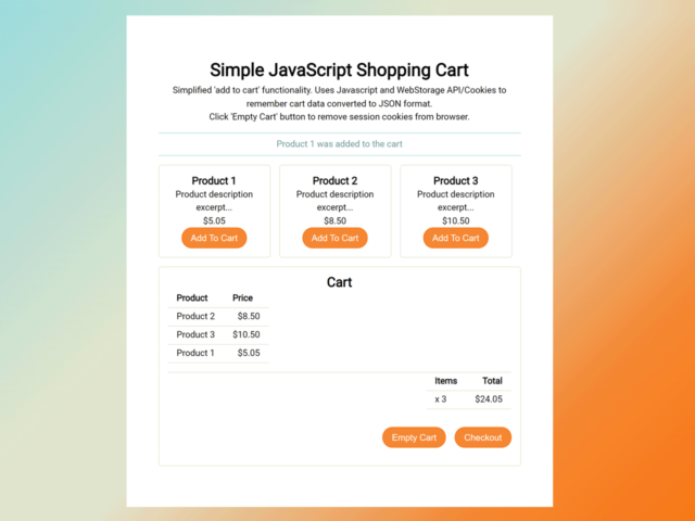 Shopping Cart HTML CSS & JavaScript