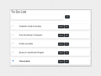 Simple To Do List Using Bootstrap 5