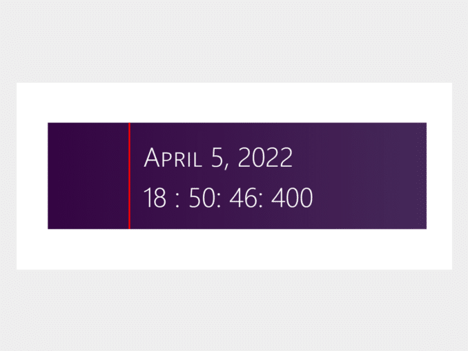JavaScript Clock with Milliseconds — CodeHim