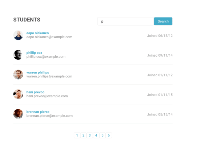 JavaScript Table Pagination with Search